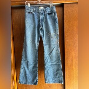Gap studded jeans low rise with flare bottom size junior 10